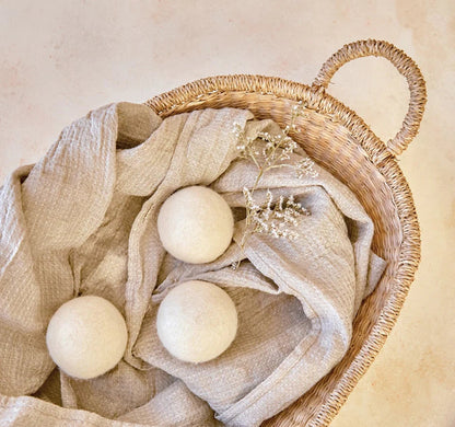 100% Pure New Zealand Wool Dryer Balls - Unbleached & Baby-Safe (3-Pack)