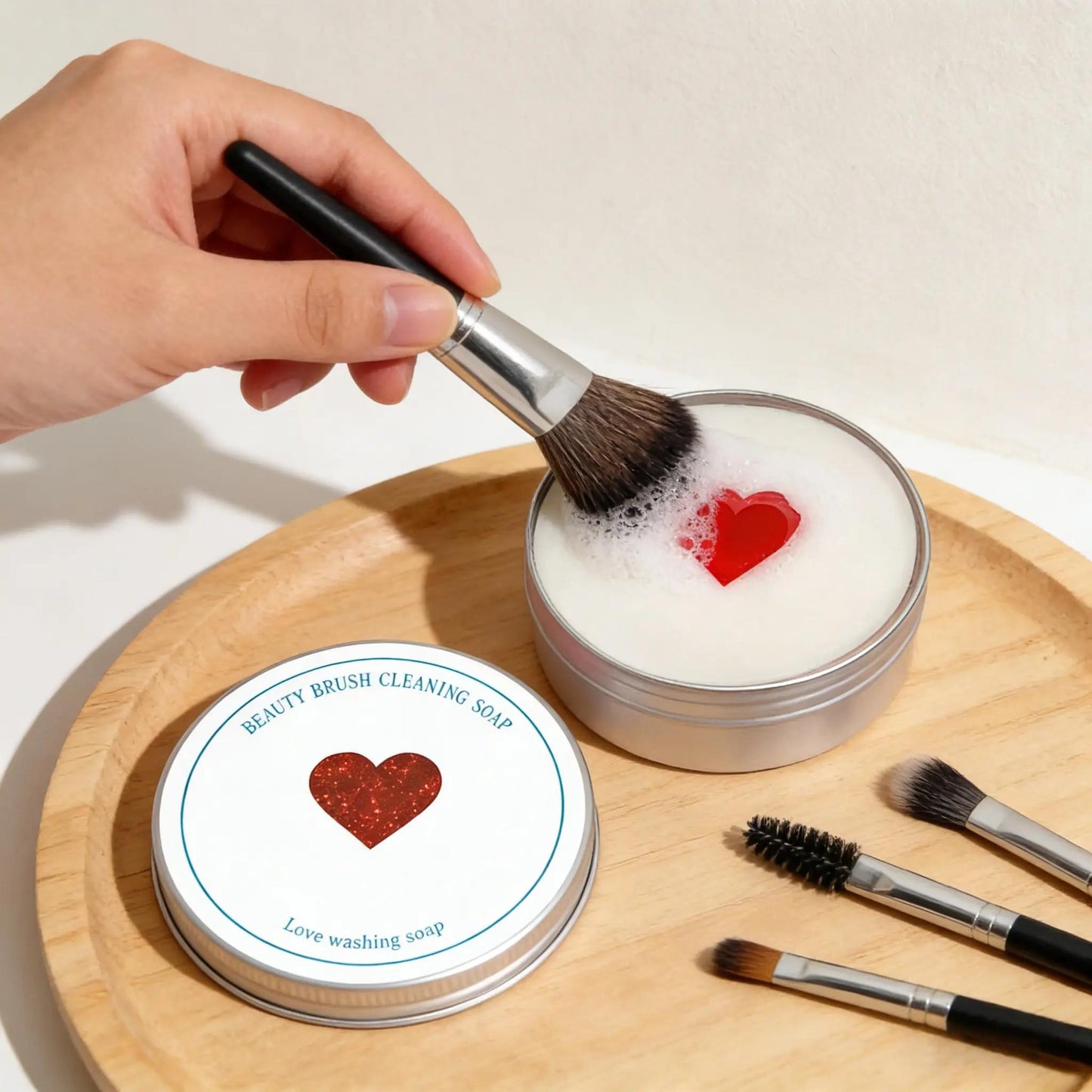 🧼Makeup Brush Cleaner Soap (with Free Silicone Cleaning Pad)🚫No More Gunky Brushes