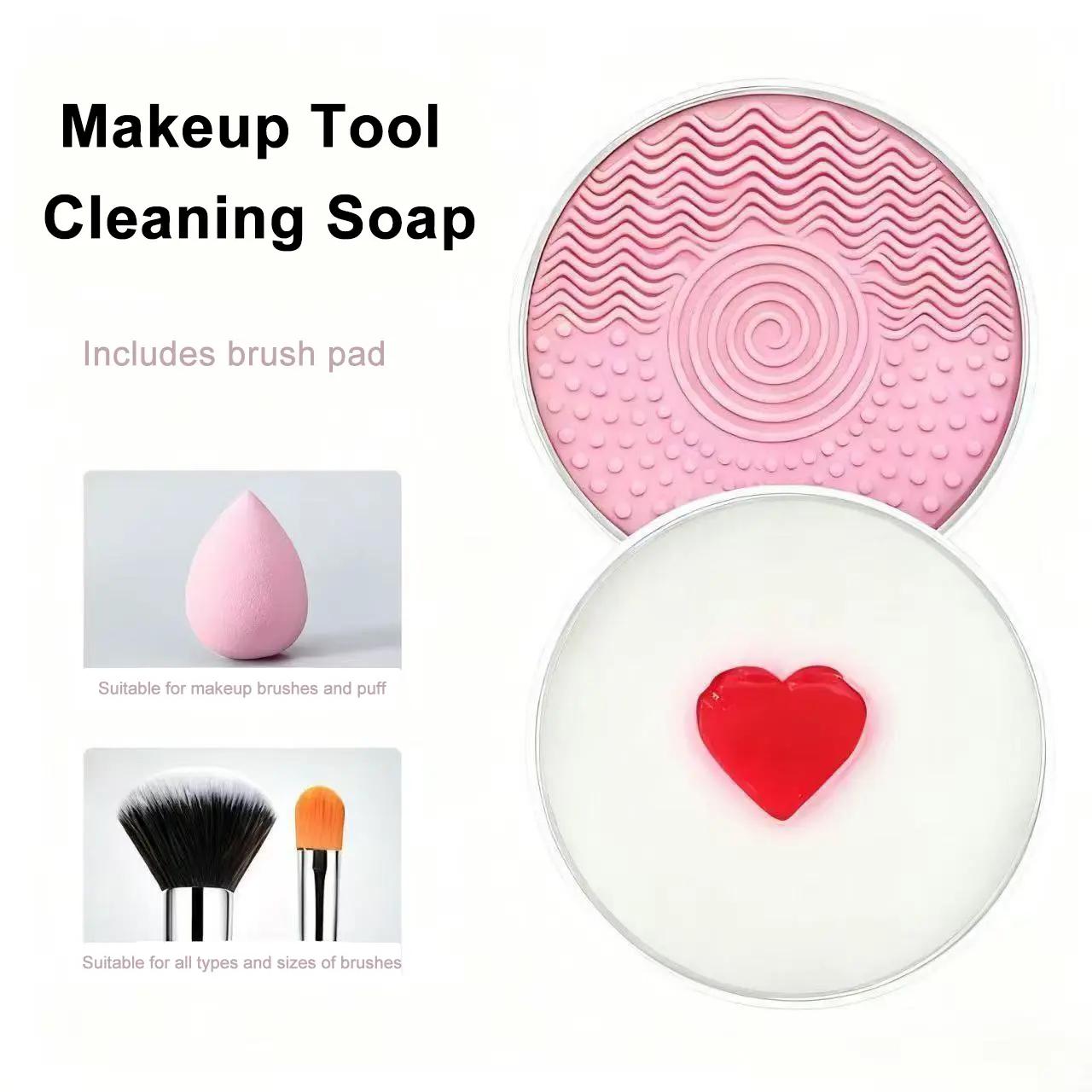 🧼Makeup Brush Cleaner Soap (with Free Silicone Cleaning Pad)🚫No More Gunky Brushes