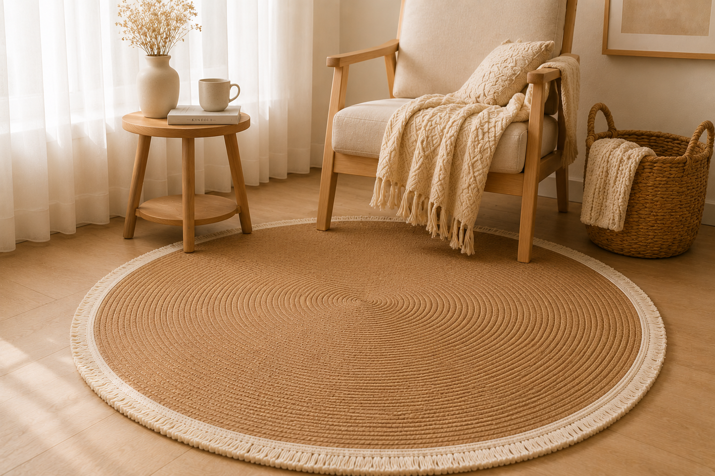🧶 THE ORIGINAL Boho Cotton Rope Rug ✨ Soft & Durable Fringe Area Mat 🌿 [Perfect for Elevating Any Room] 🌟