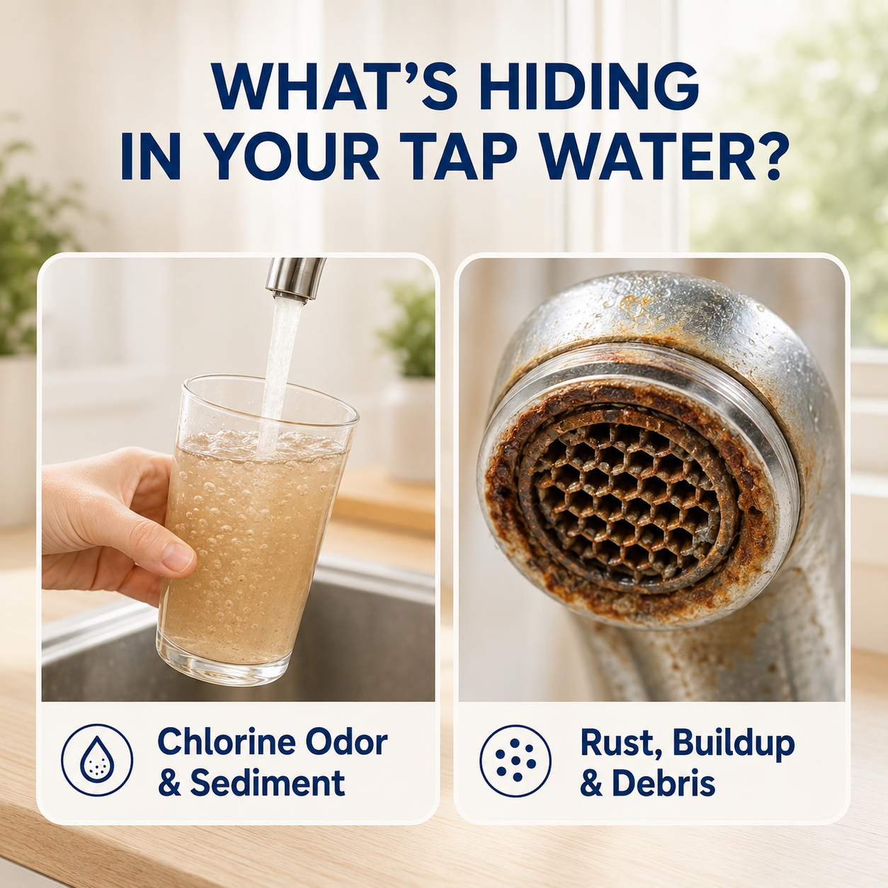6-Layer Faucet Water Filter 360° Rotating Splash-Free