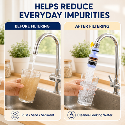 6-Layer Faucet Water Filter 360° Rotating Splash-Free